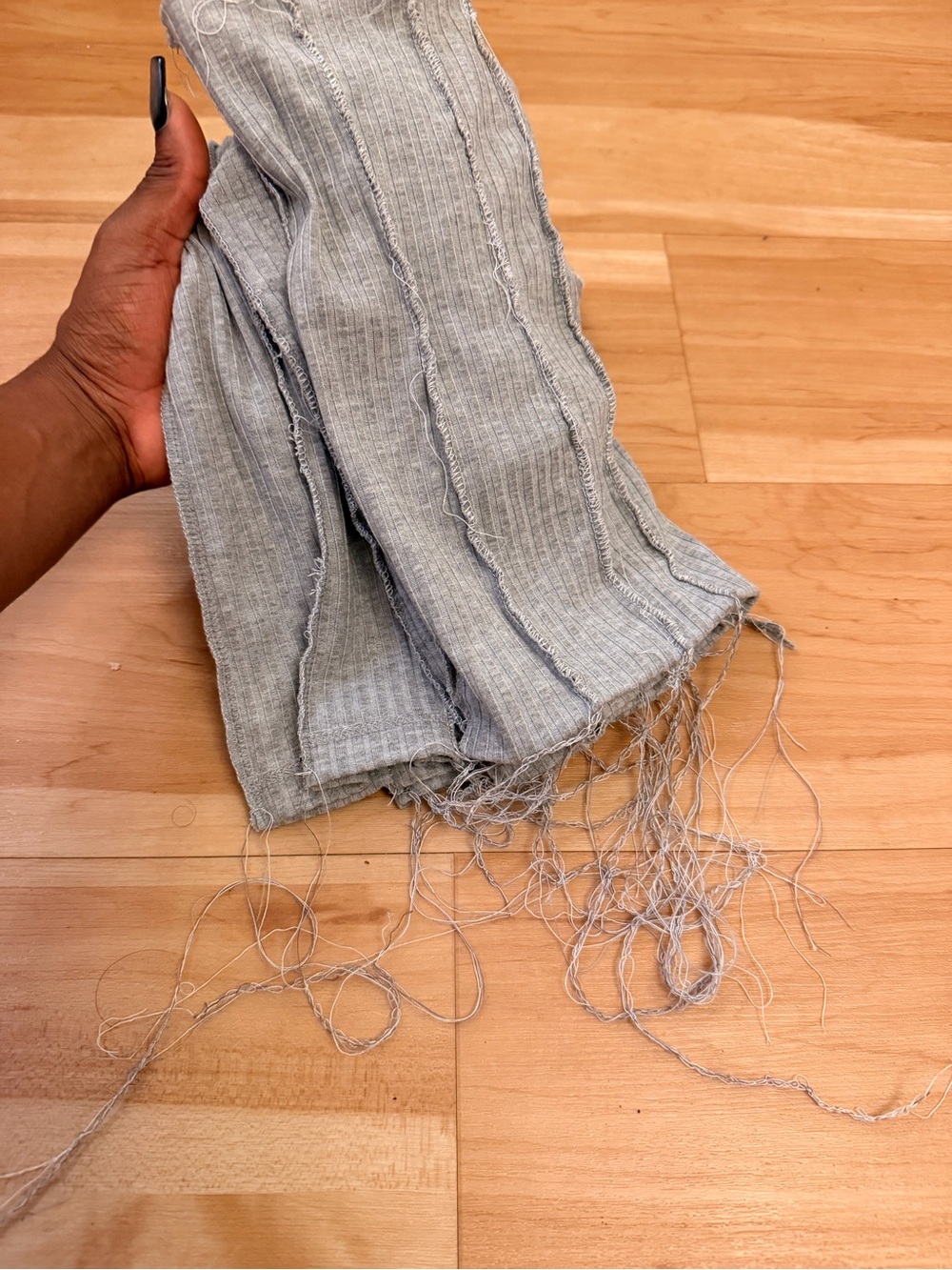 Gray Ribbed Maxi Skirt Set - Picture 6 of 6